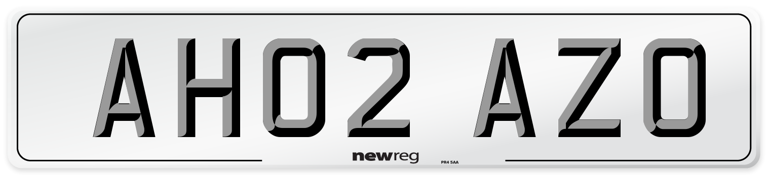 AH02 AZO Number Plate from New Reg